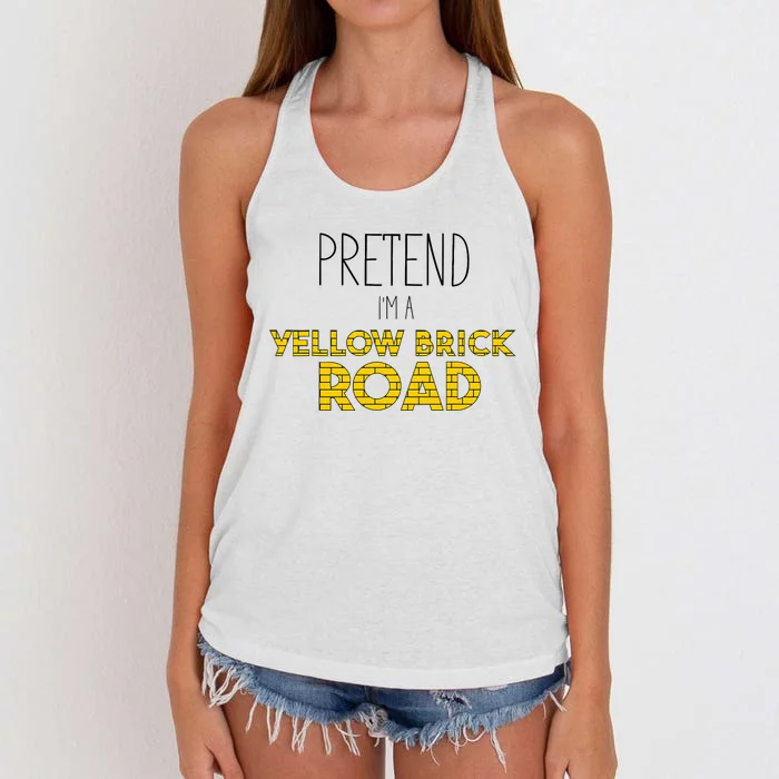 Funny Pretend IM A Yellow Brick Road Women's Knotted Racerback Tank