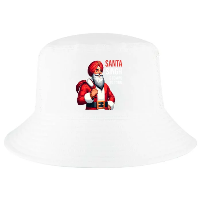 Funny Punjabi Indian Santa Singh Is Coming To Town Gift Cool Comfort Performance Bucket Hat