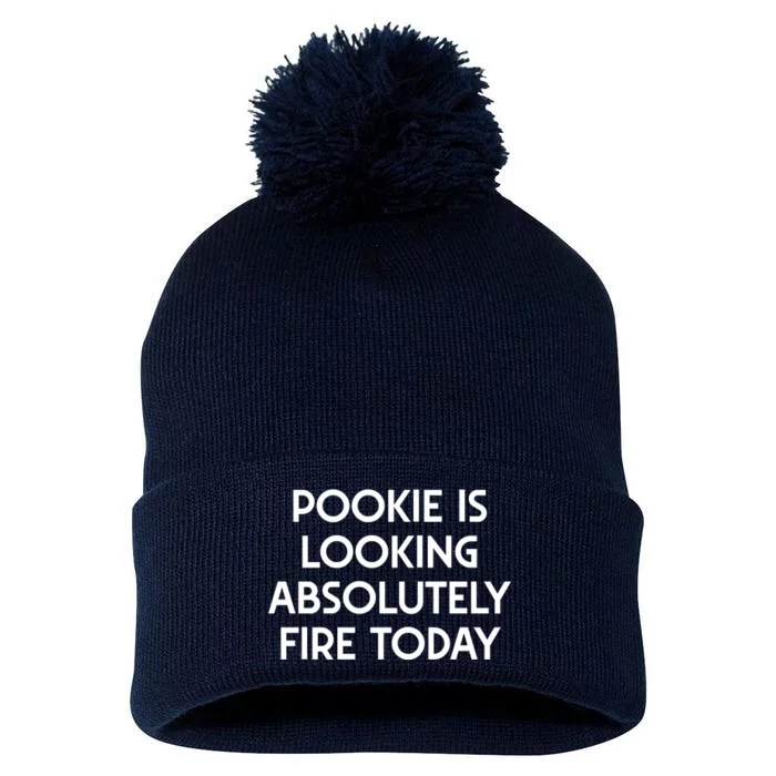 Funny Pookie Is Looking Absolutely Fire Today Pom Pom 12in Knit Beanie