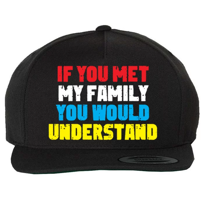 Family Prankster If You Met My Family You Would Understand Great Gift Wool Snapback Cap