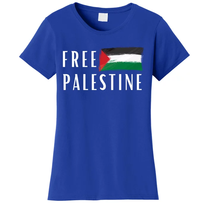 Free Palestine I Support Palestine Freedom Flag Free Gaza Meaningful Gift Women's T-Shirt