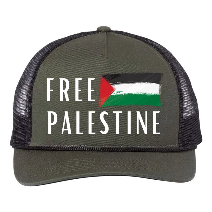 Free Palestine I Support Palestine Freedom Flag Free Gaza Meaningful Gift Retro Rope Trucker Hat Cap