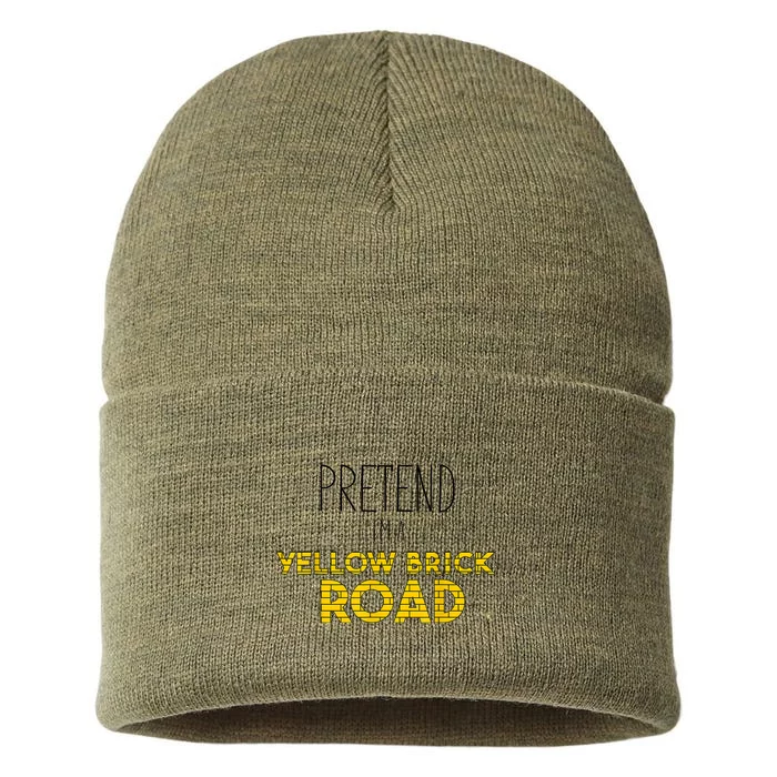 Funny Pretend IM A Yellow Brick Road Sustainable Knit Beanie