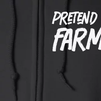 funny Pretend I'm A farmer Costume Halloween Lazy Full Zip Hoodie