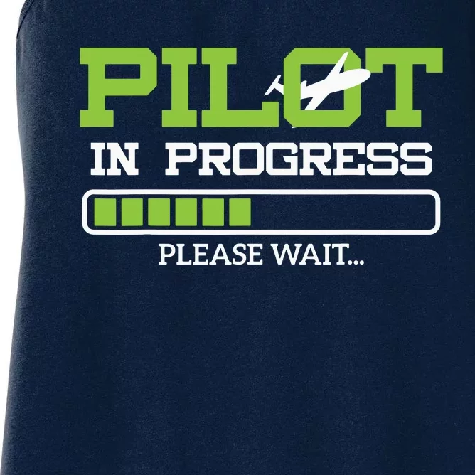 Funny Pilot In Progress Flight Student Gift Idea Women's Racerback Tank