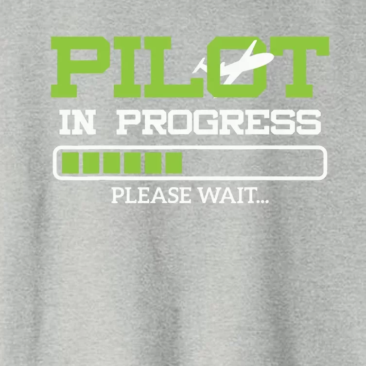 Funny Pilot In Progress Flight Student Gift Idea Women's Crop Top Tee