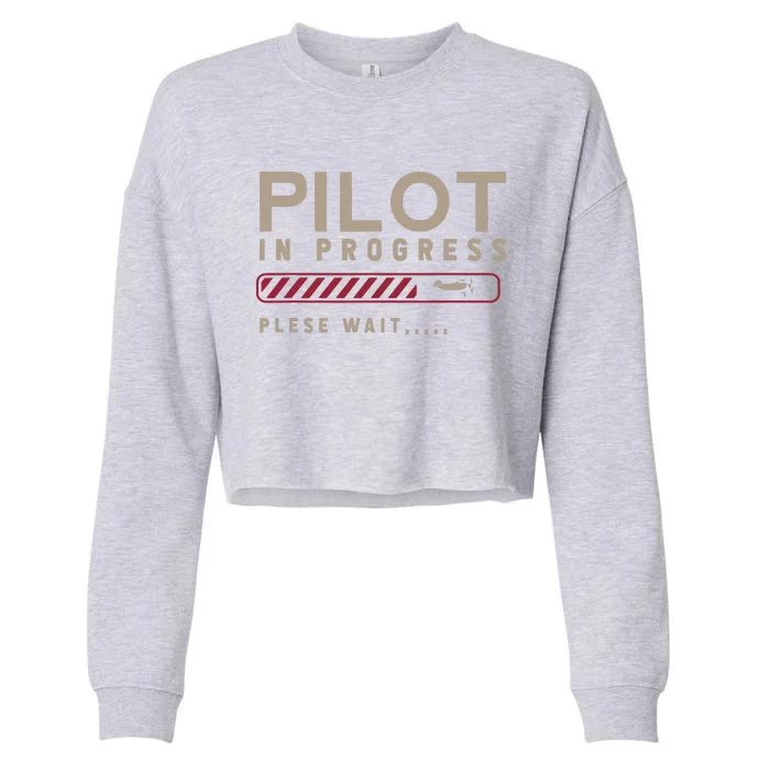 Funny Pilot In Progress Please Wait Future Pilot Cropped Pullover Crew