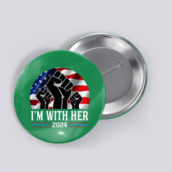 Fist Pump IM With Her Kamala Harris 2024 For President Button