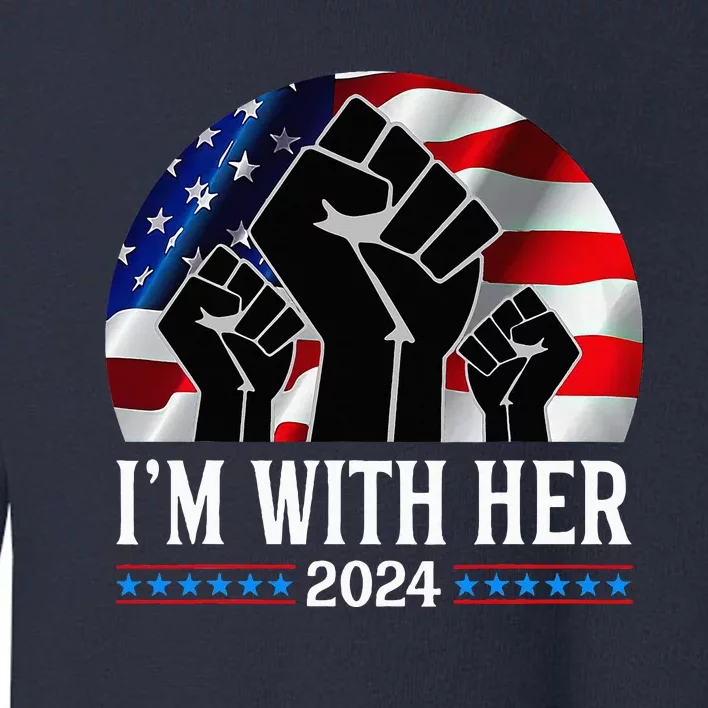 Fist Pump IM With Her Kamala Harris 2024 For President Toddler Sweatshirt