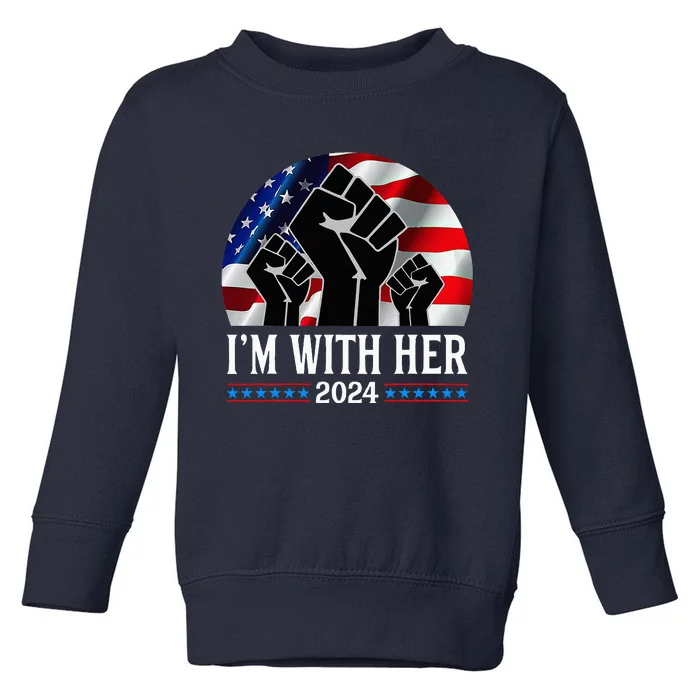 Fist Pump IM With Her Kamala Harris 2024 For President Toddler Sweatshirt