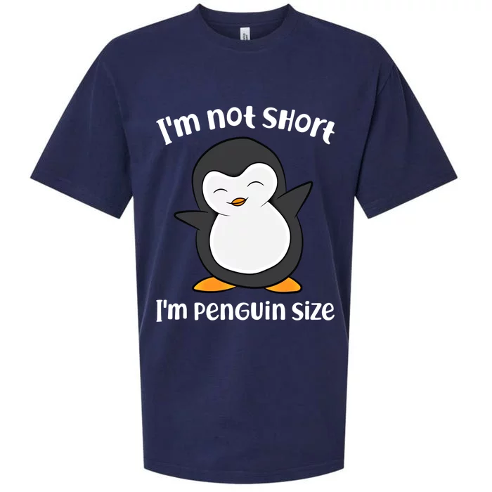 Funny Penguin I'm Not Short I'm Small Like A Penguin Gift Sueded Cloud Jersey T-Shirt