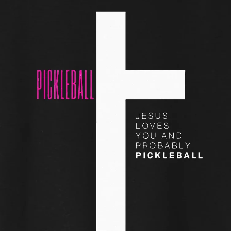 Funny Pickleball Jesus Cross Dink Shot Legend Paddle Pickler Women's Crop Top Tee