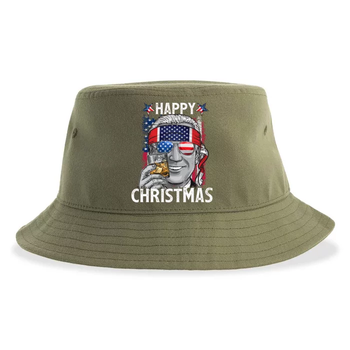 Funny Patriotic Joe Biden Happy Christmas 4th Of July Usa Gift Sustainable Bucket Hat