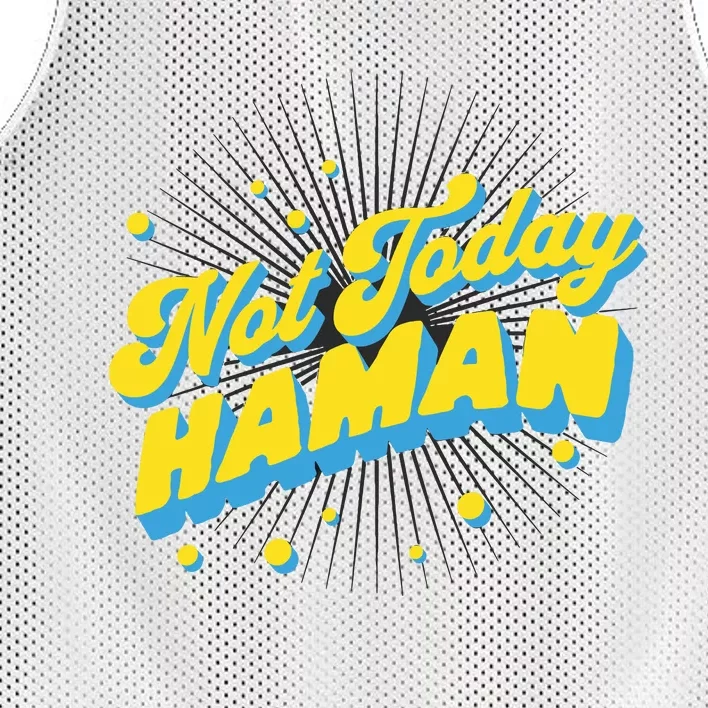 Funny Purim Jewish Humor Not Today Haman Costume Dress Up Mesh Reversible Basketball Jersey Tank