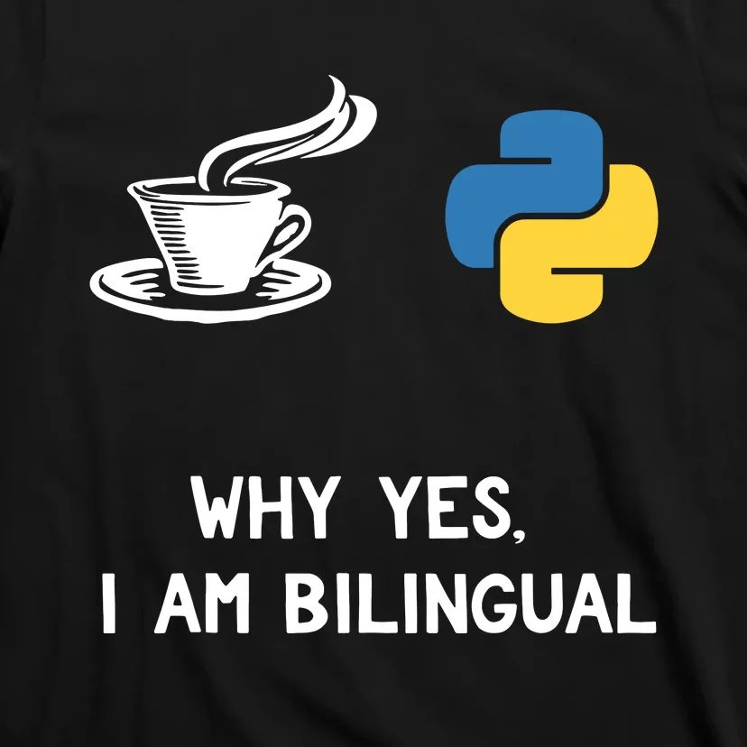 Funny Python Java Programmer Bilingual Coder Gift Tee T-Shirt