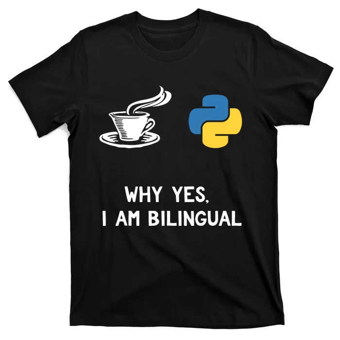 Funny Python Java Programmer Bilingual Coder Gift Tee T-Shirt