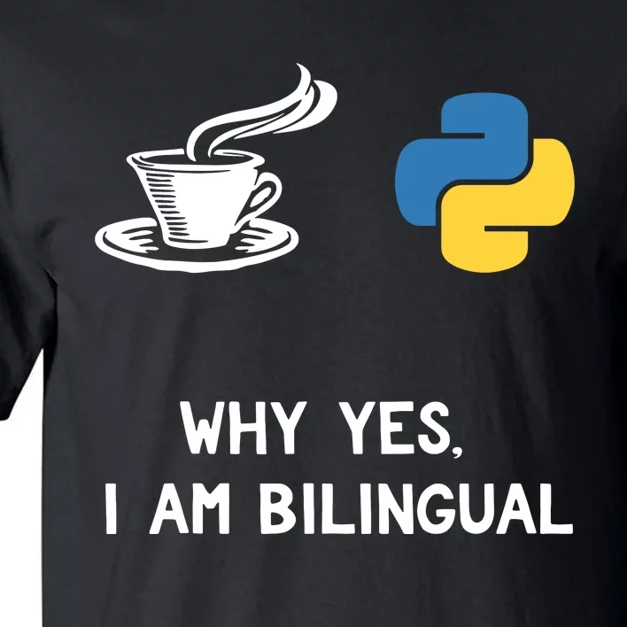 Funny Python Java Programmer Bilingual Coder Gift Tee Tall T-Shirt