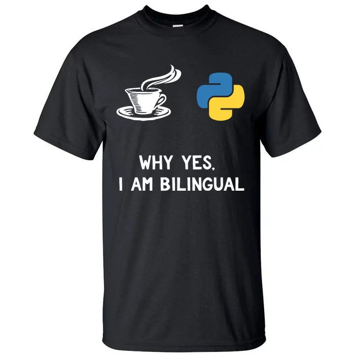 Funny Python Java Programmer Bilingual Coder Gift Tee Tall T-Shirt