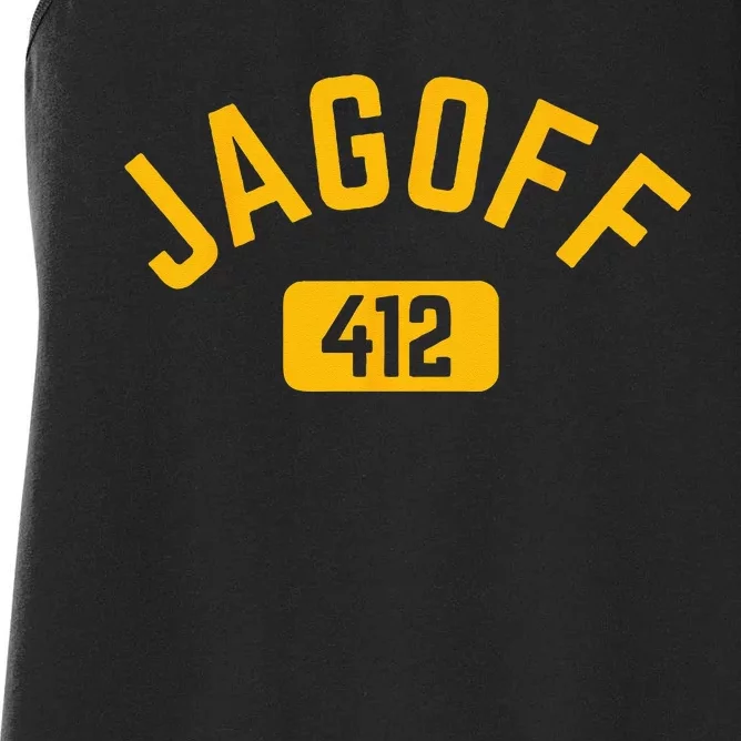 Funny Pittsburgh Jagoff 412 Steel City Pennsylvania Home Women's Racerback Tank