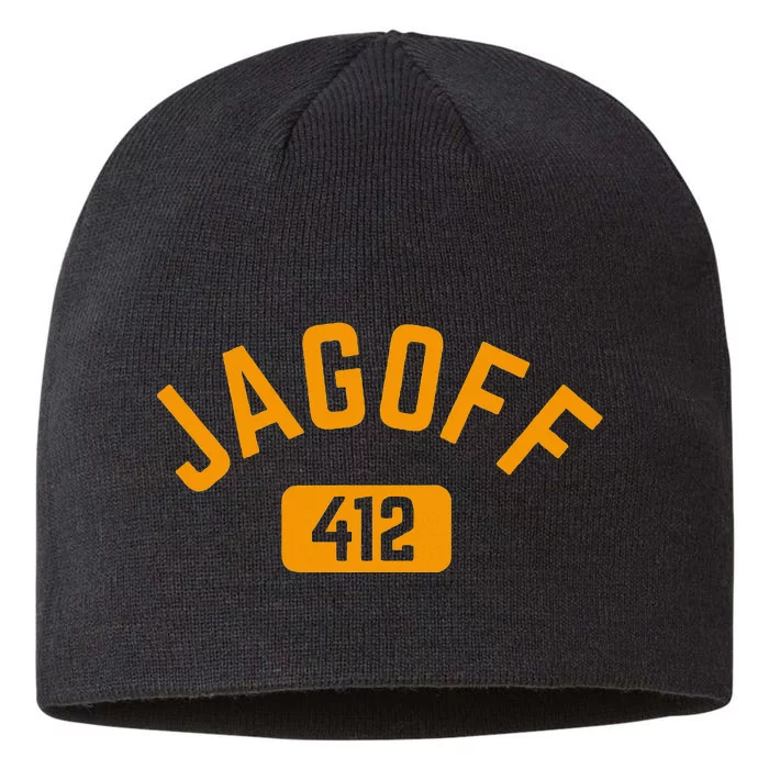 Funny Pittsburgh Jagoff 412 Steel City Pennsylvania Home 8 1/2in Sustainable Knit Beanie