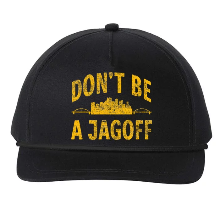 Funny Pittsburgh Jagoff Steel City Skyline 412 Home Vintage Snapback Five-Panel Rope Hat