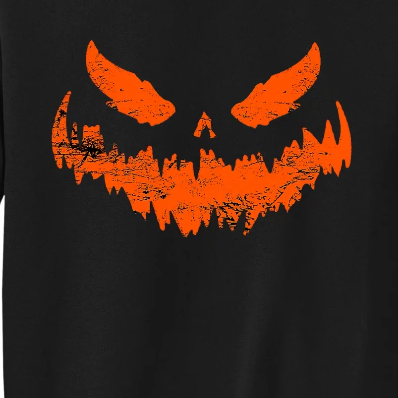 Funny Pumpkin Jack O Lantern Scary Pumpkin Face Halloween Tall Sweatshirt