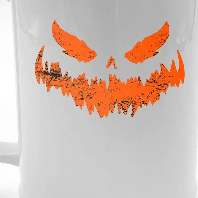 Funny Pumpkin Jack O Lantern Scary Pumpkin Face Halloween Front & Back Beer Stein