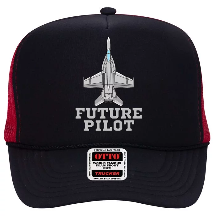 Future Pilot Jet Aviation Fighter Plane Airplane Pilot High Crown Mesh Trucker Hat