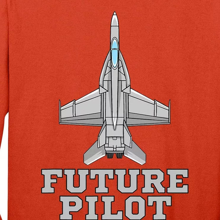 Future Pilot Jet Aviation Fighter Plane Airplane Pilot Tall Long Sleeve T-Shirt