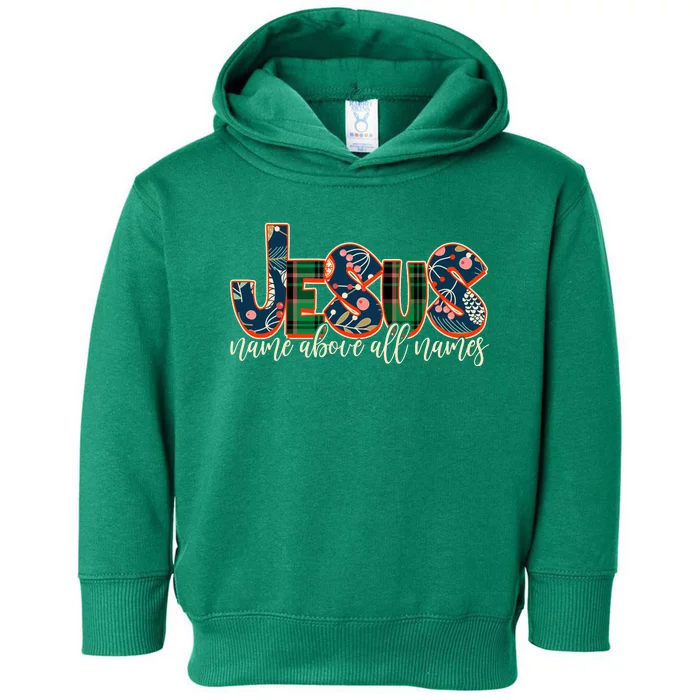 Festive Patten Jesus Name Above All Names Toddler Hoodie