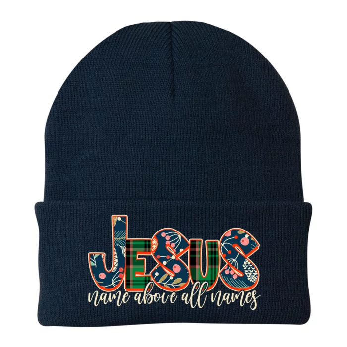 Festive Patten Jesus Name Above All Names Knit Cap Winter Beanie