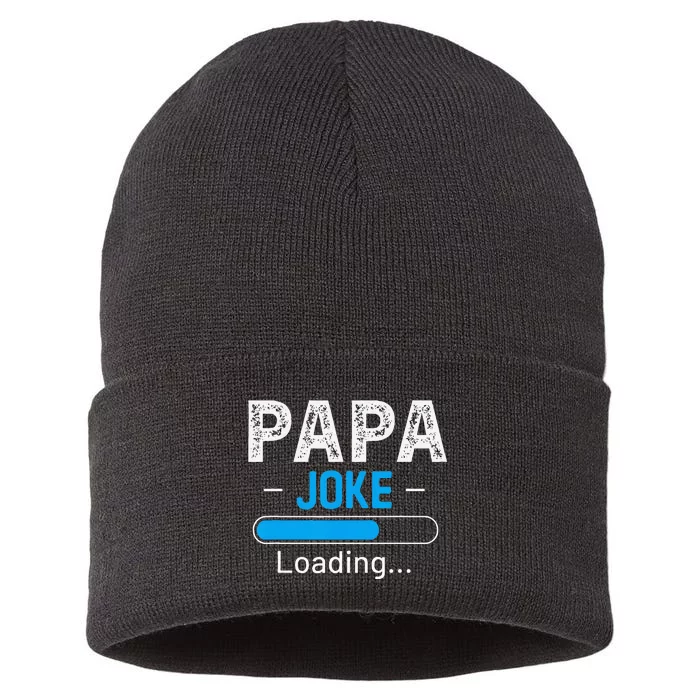 Funny Papa Joke Loading Daddy Fathers Day Humor Grandpa Sustainable Knit Beanie