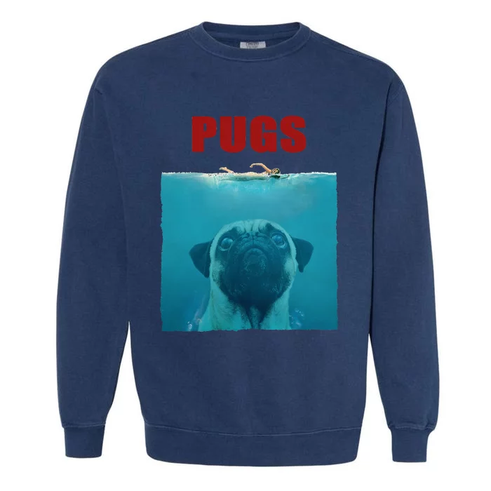 Funny Pug Jaws Garment-Dyed Sweatshirt