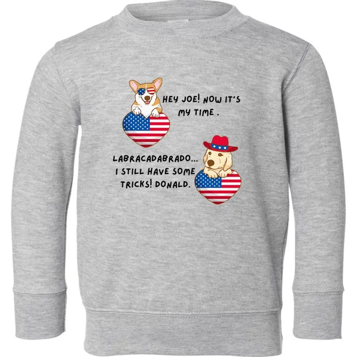 Funny Political Joe And Trump Chat 2024 ItS My Time Toddler Sweatshirt