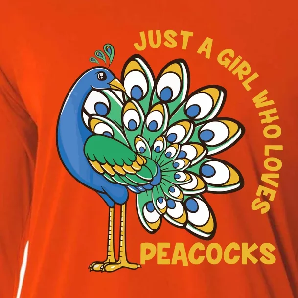 Funny Peacock Just A Who Loves Peacocks Cooling Performance Long Sleeve Crew