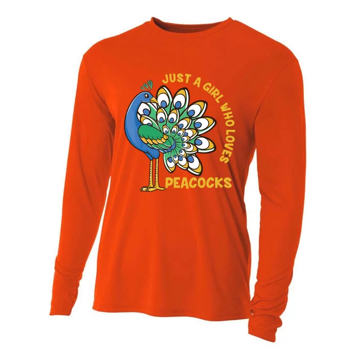 Funny Peacock Just A Who Loves Peacocks Cooling Performance Long Sleeve Crew