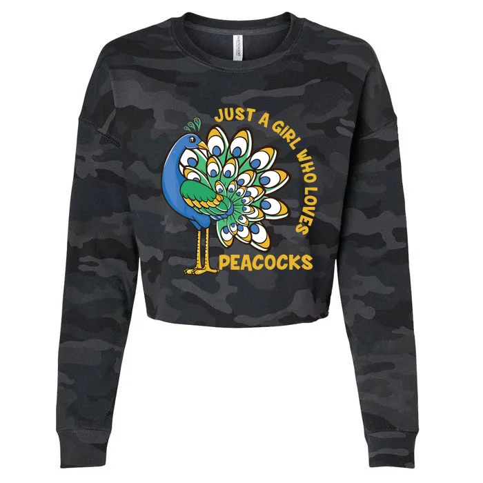 Funny Peacock Just A Who Loves Peacocks Cropped Pullover Crew