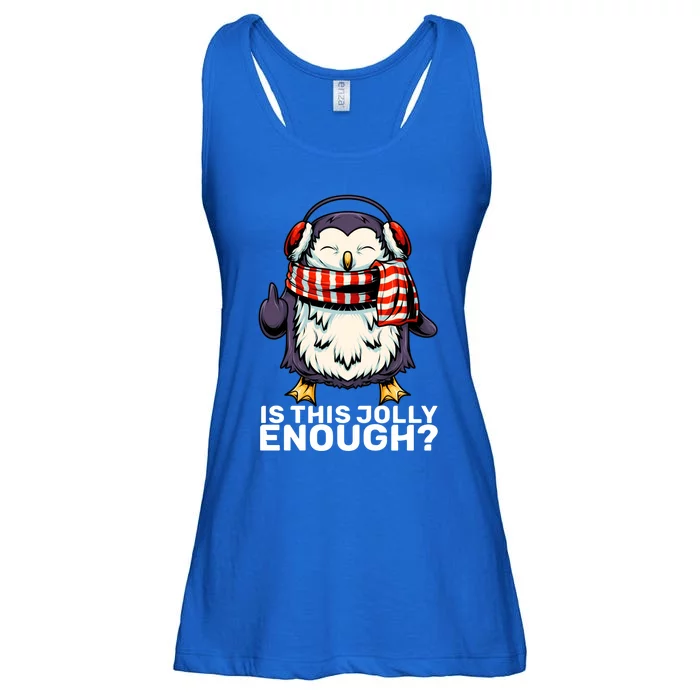 Funny Penguin Jolly Enough Holiday Penguin Christmas Cool Gift Ladies Essential Flowy Tank