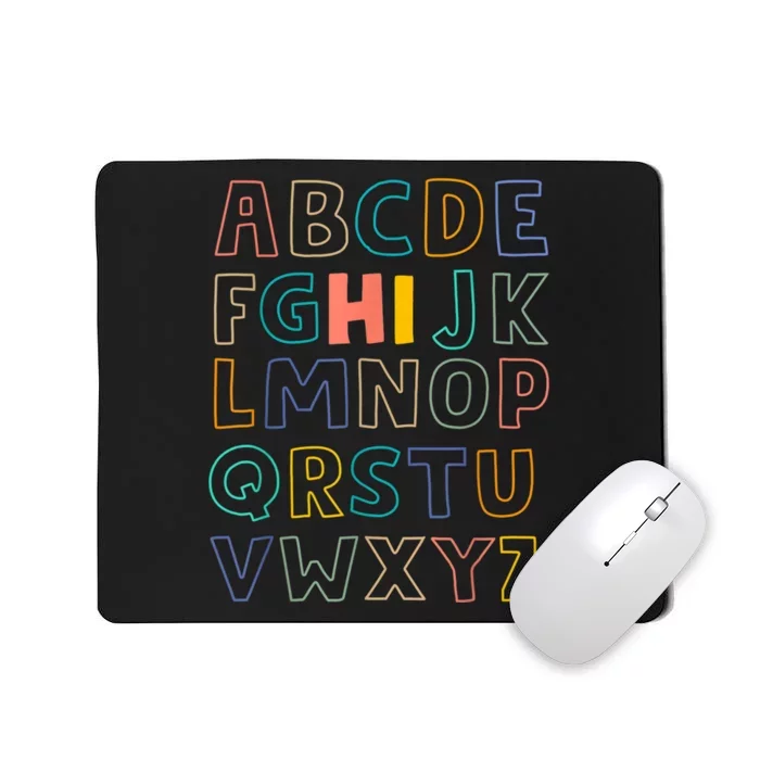 Funny Pre K Kindergarten Hi Alphabet Back To School Teachers Mousepad