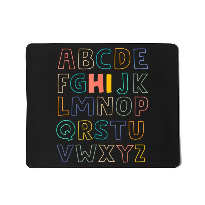 Funny Pre K Kindergarten Hi Alphabet Back To School Teachers Mousepad