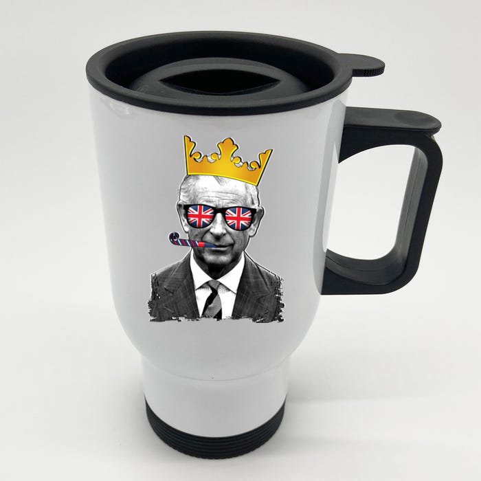 Funny Party King Coronation Prince King Charles Front & Back Stainless Steel Travel Mug