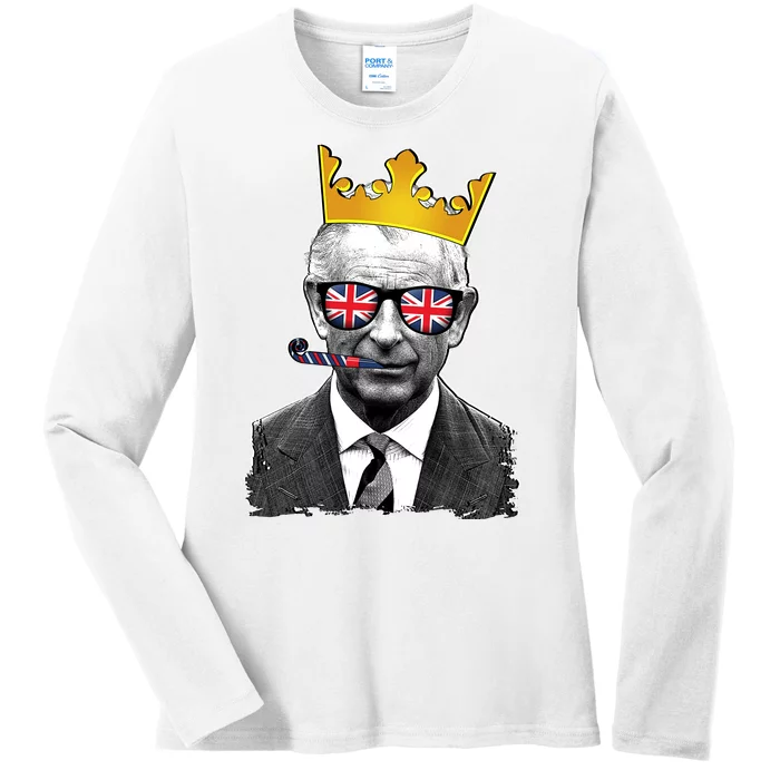 Funny Party King Coronation Prince King Charles Ladies Long Sleeve Shirt