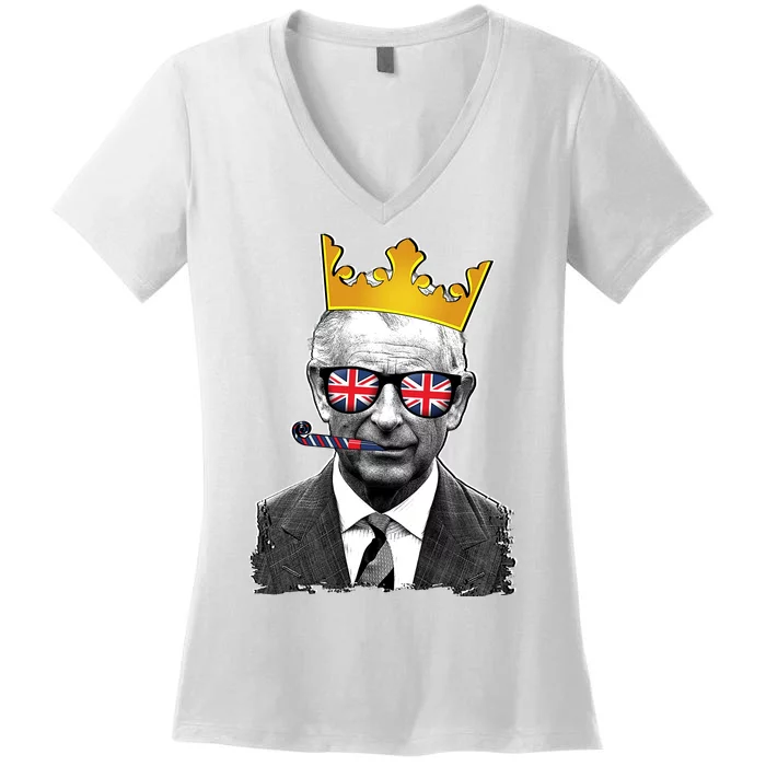 Funny Party King Coronation Prince King Charles Women's V-Neck T-Shirt