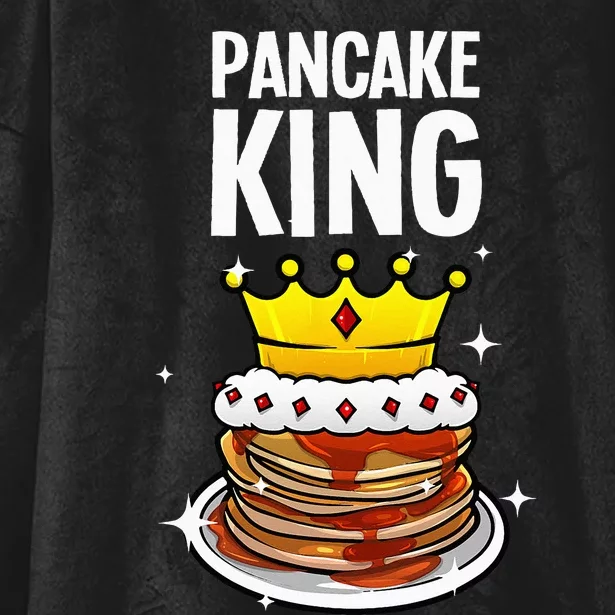 Funny Pancake King Design For Pancake Lover Hooded Wearable Blanket