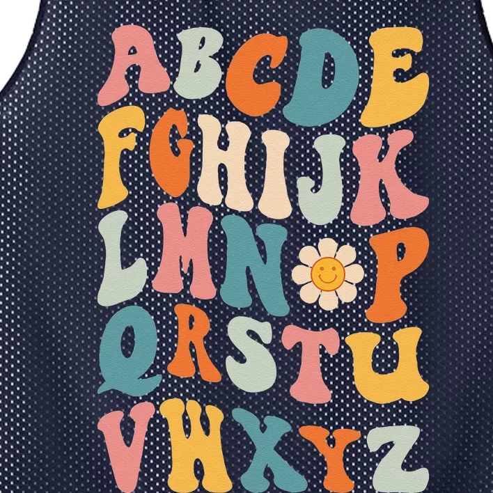 Funny Pre K Kindergarten Hi Alphabet Back To School Teachers Gift Mesh Reversible Basketball Jersey Tank