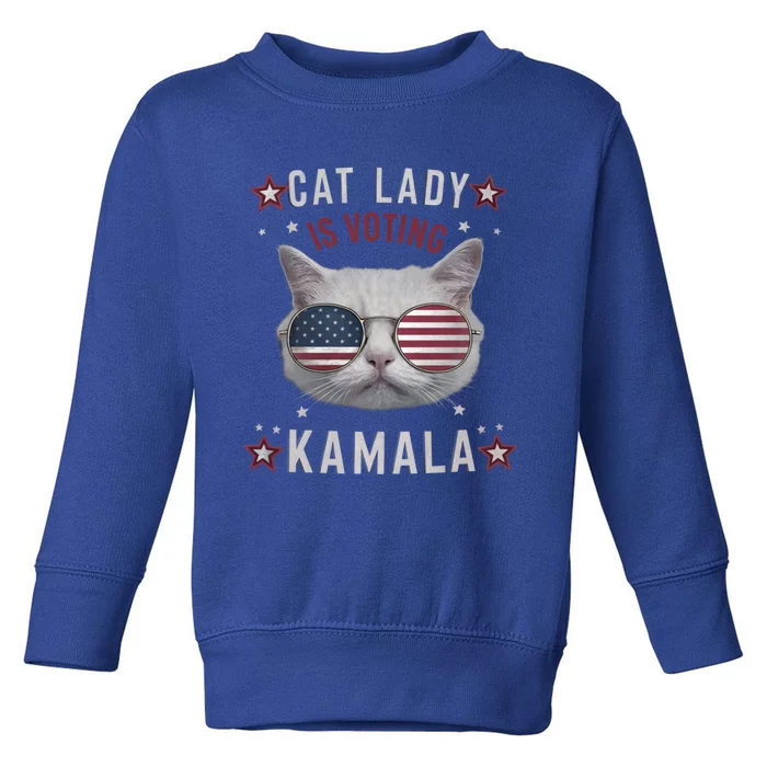 Funny President Kamalaharris Cats For Kamala 2024 Great Gift Toddler Sweatshirt