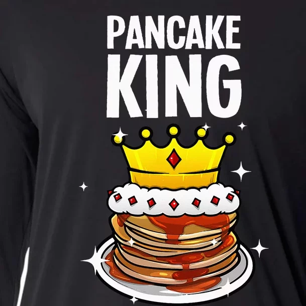 Funny Pancake King Design For Pancake Lover Cooling Performance Long Sleeve Crew