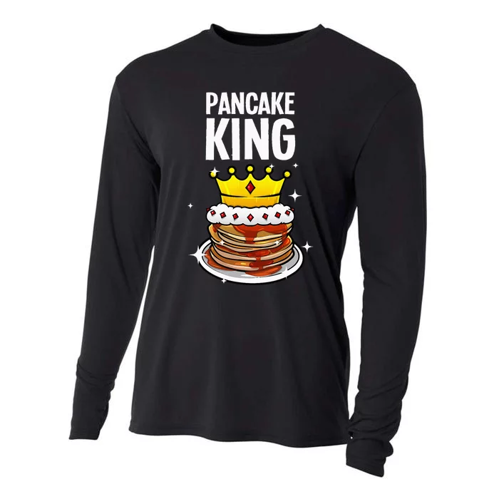 Funny Pancake King Design For Pancake Lover Cooling Performance Long Sleeve Crew