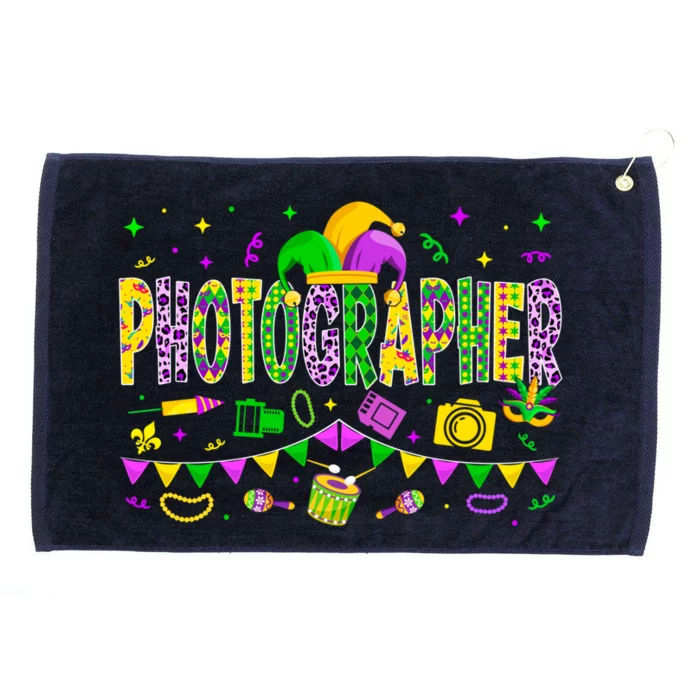 Funny Photographer Lover Mardi Gras Carnival Party Funny Gift Grommeted Golf Towel