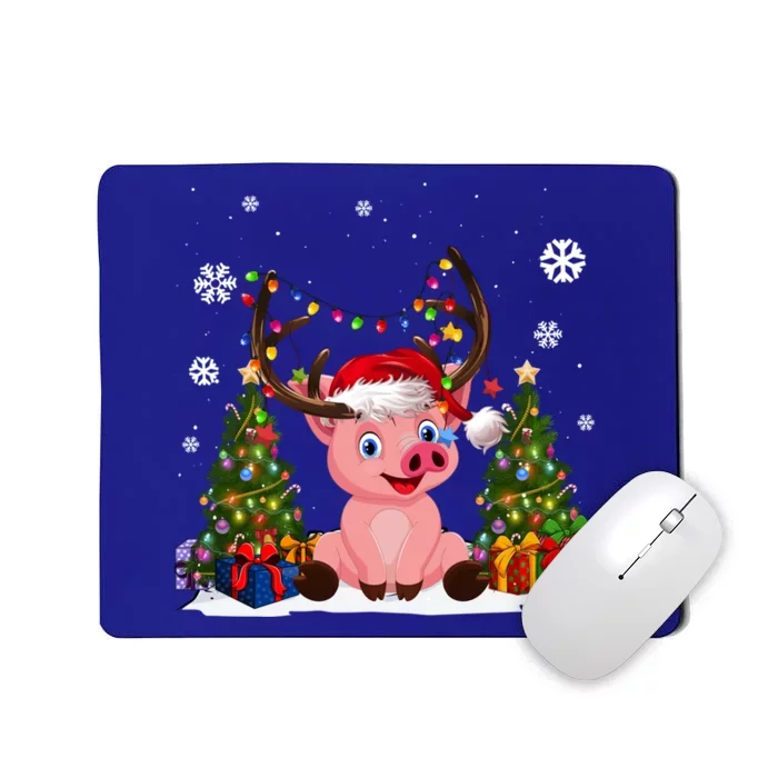 Funny Pig Lovers Cute Pig Santa Hat Ugly Christmas Sweater Gift Mousepad